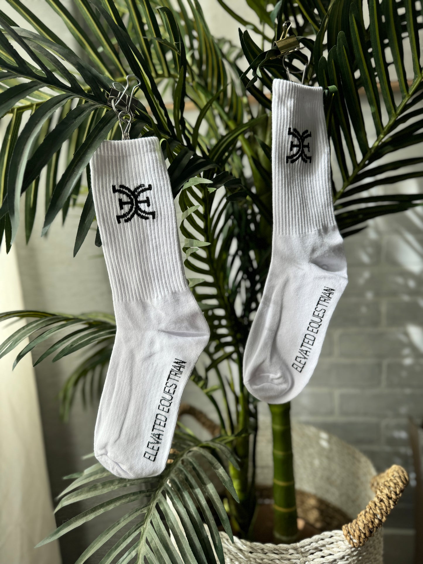 White Equestrian Crew Socks