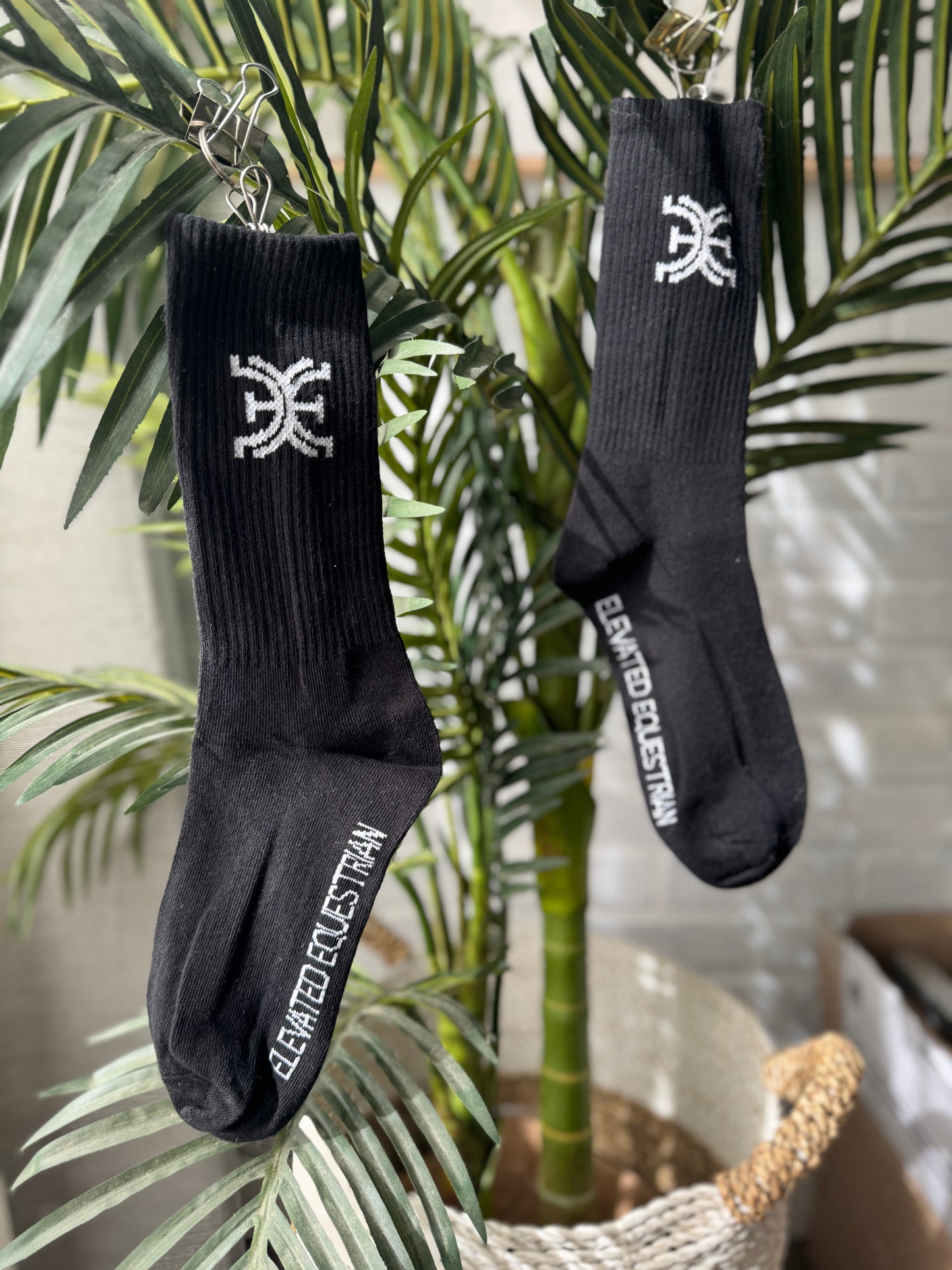 Black Equestrian Crew Socks