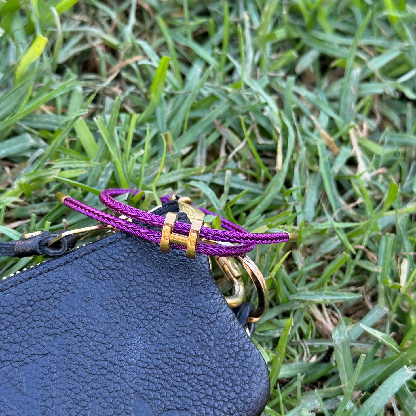 Purple "H" Bracelet 18K Gold - Adjustable