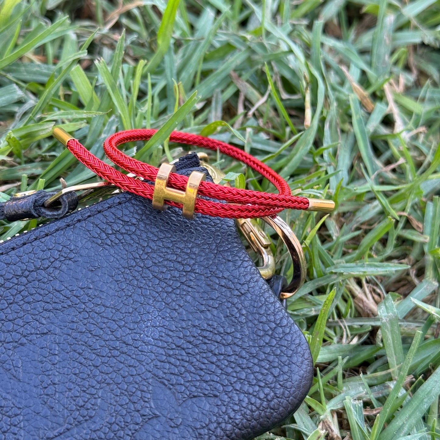 Red "H" Bracelet 18K Gold - Adjustable