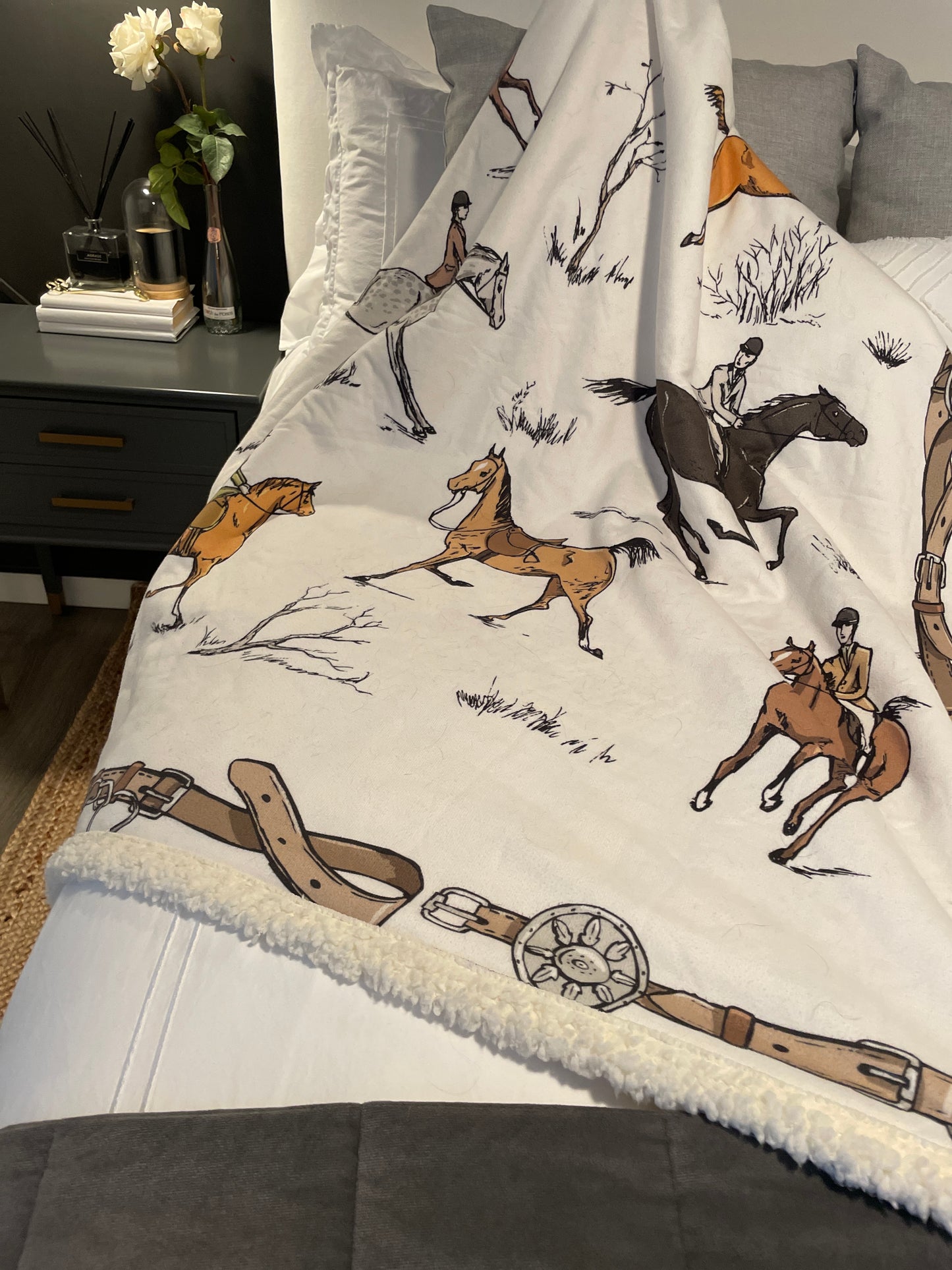 Vintage Horse Print Blanket