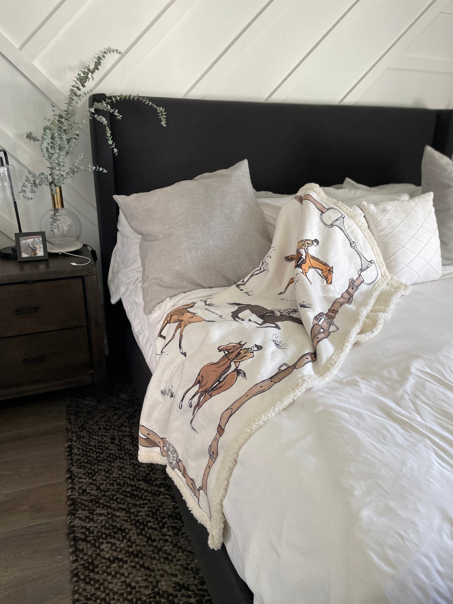 Vintage Horse Print Blanket