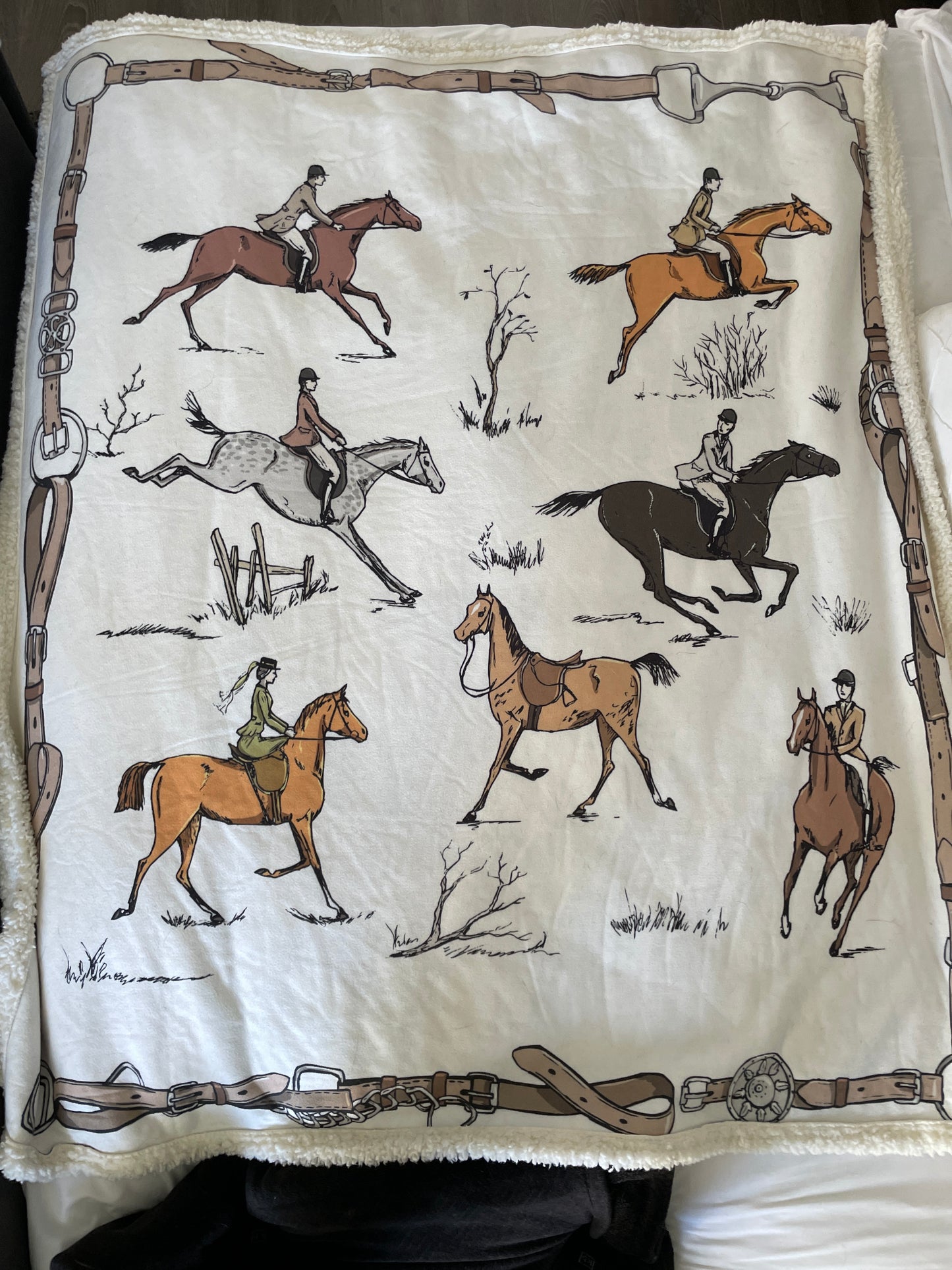 Vintage Horse Print Blanket