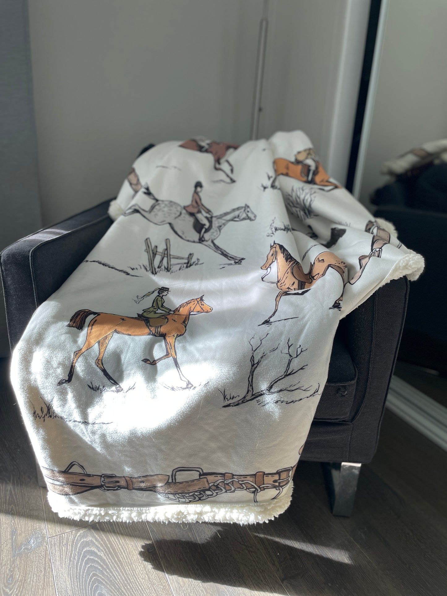 Vintage Horse Print Blanket