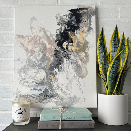 No. 29 Black, Gold + Blush Textured 16 x 20 Artwork