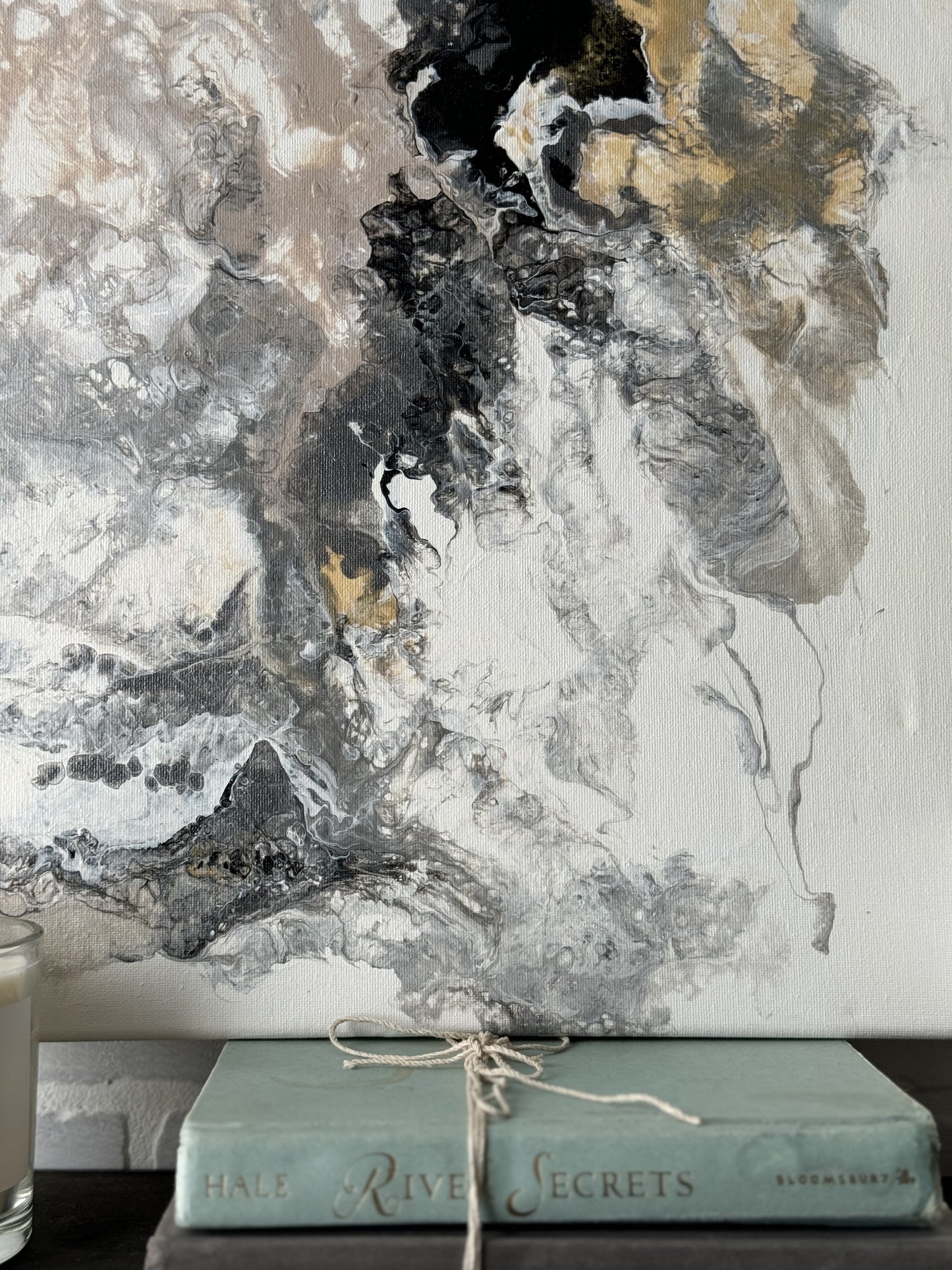 No. 29 Black, Gold + Blush Textured 16 x 20 Artwork