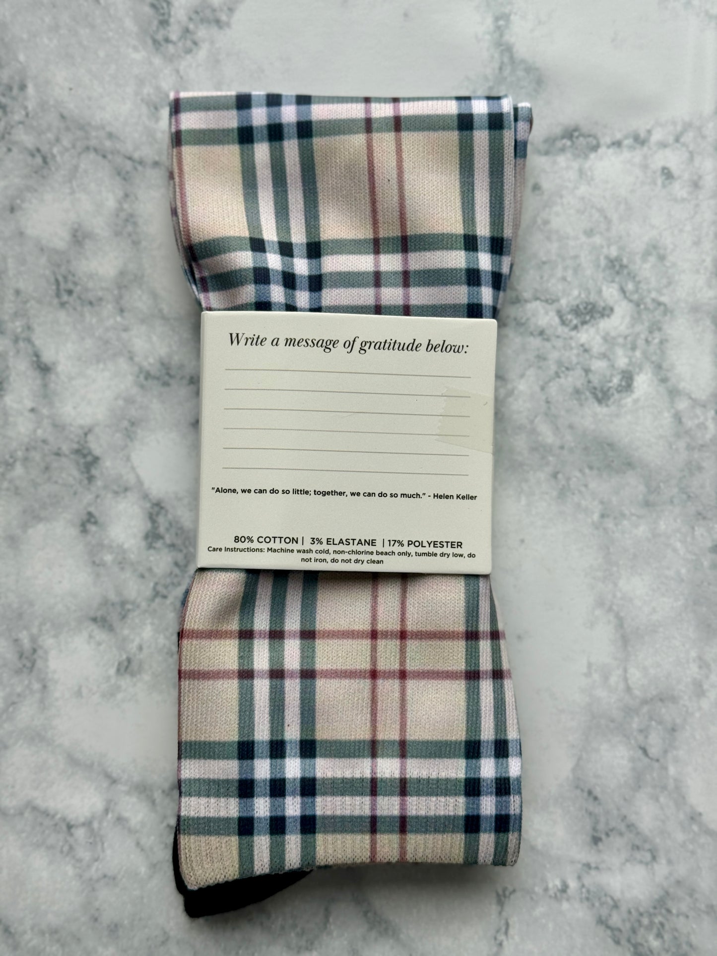 Plaid Tartan Print Equestrian Over the Calf Boot Socks