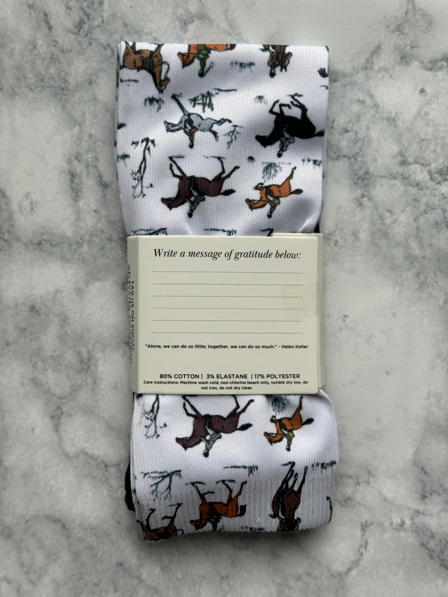 Horse Print Equestrian Over the Calf Boot Socks