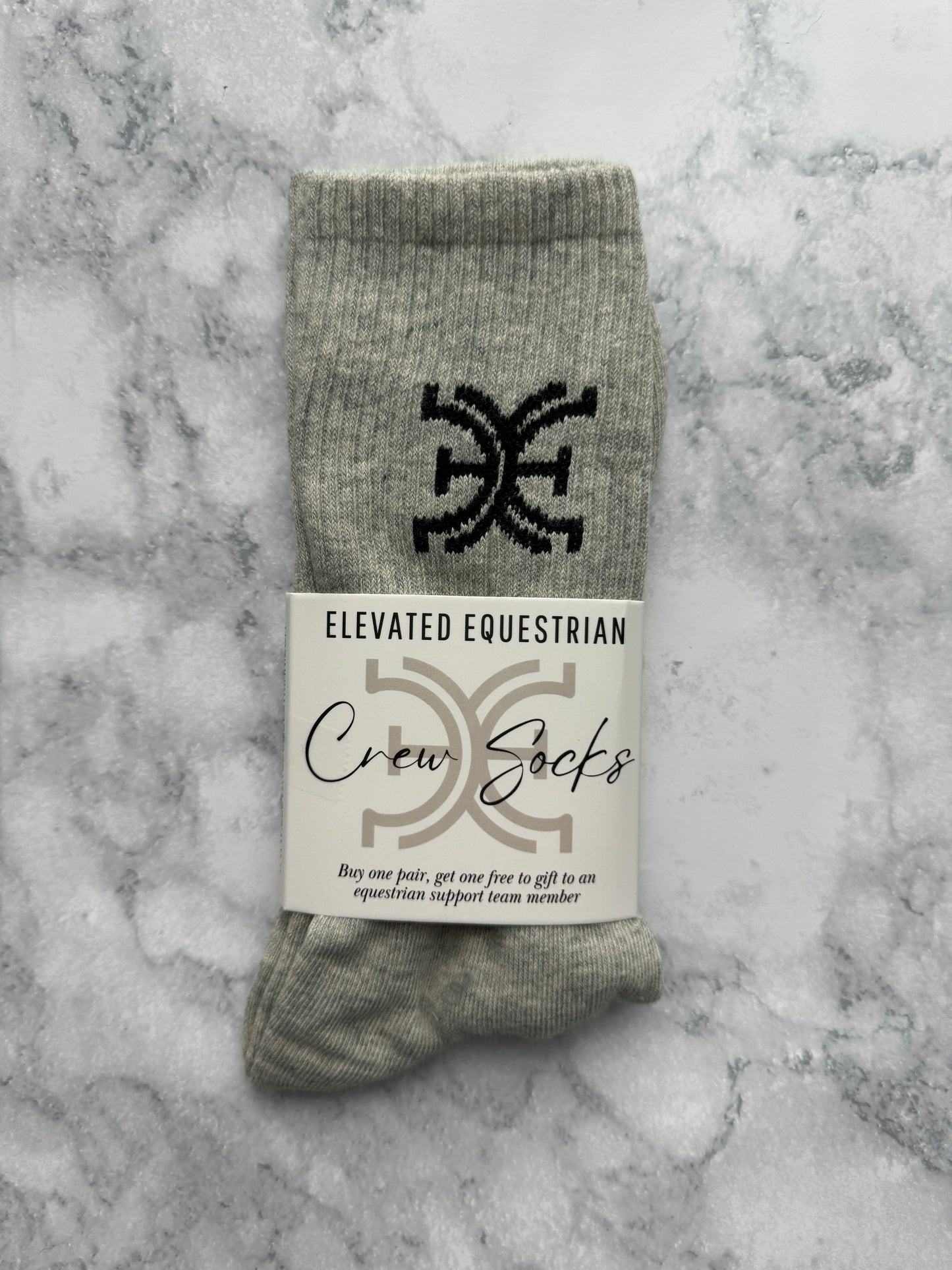 Grey Equestrian Crew Socks