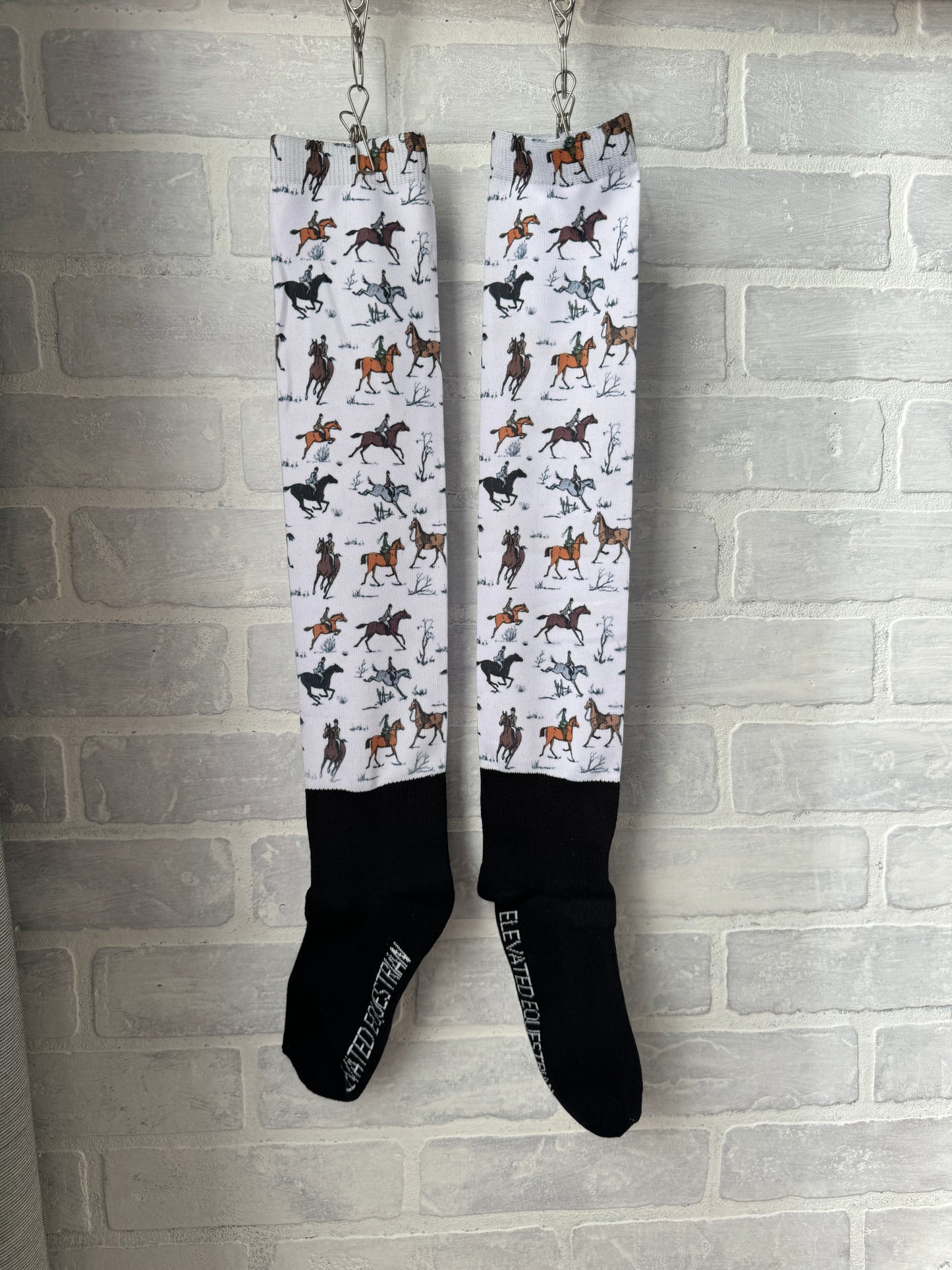 Horse Print Equestrian Over the Calf Boot Socks