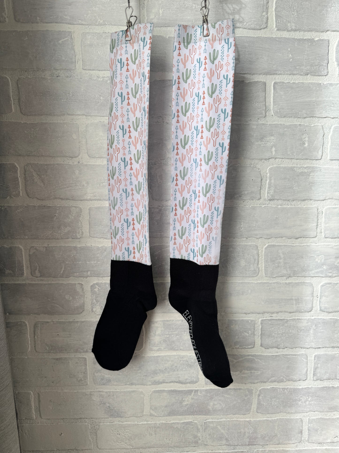 Cactus Southwest Print Equestrian Over the Calf Boot Socks