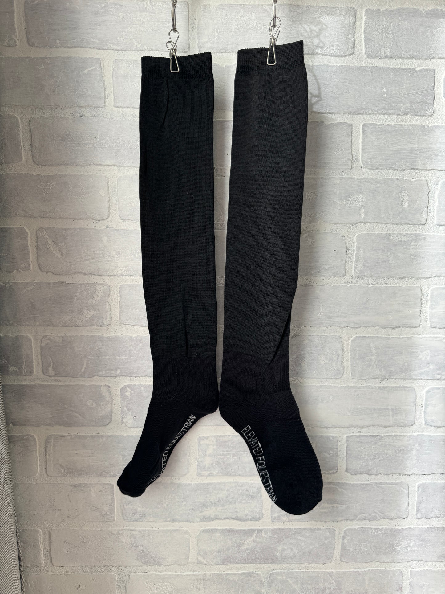 Solid Black Equestrian Over the Calf Boot Socks