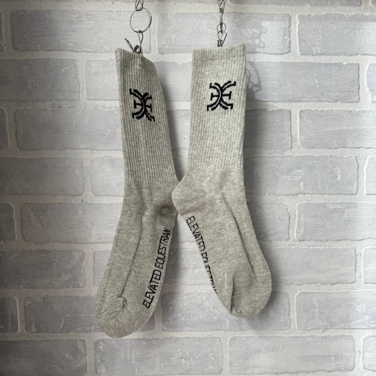 Grey Equestrian Crew Socks