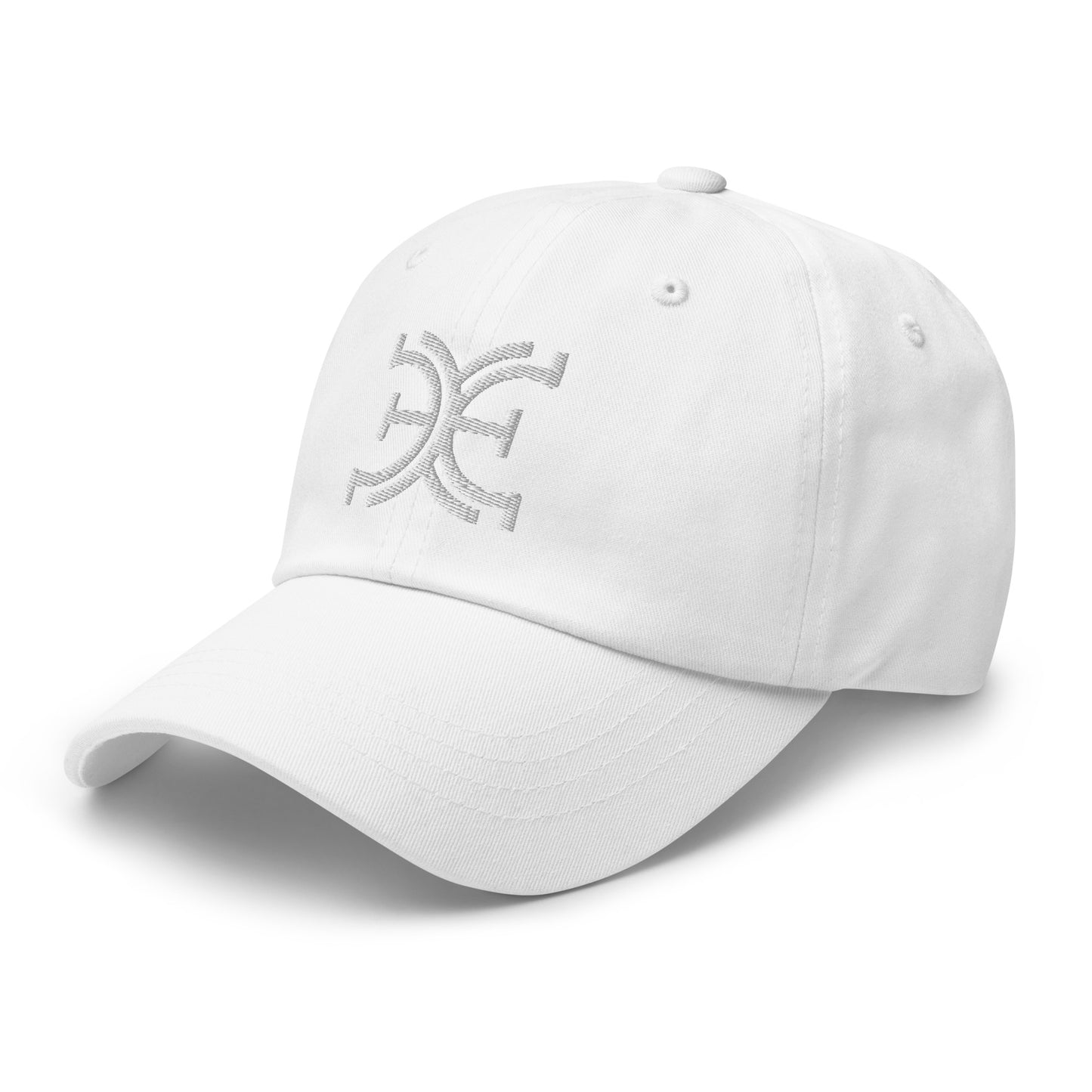 Elevated Equestrian Logo White on White Dad hat