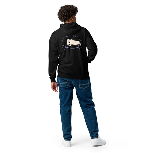 Shadowbrook Stables Black Unisex zip hoodie - Large Logo Back