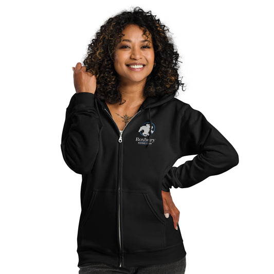 Roxbury Riding Club Black Unisex zip hoodie