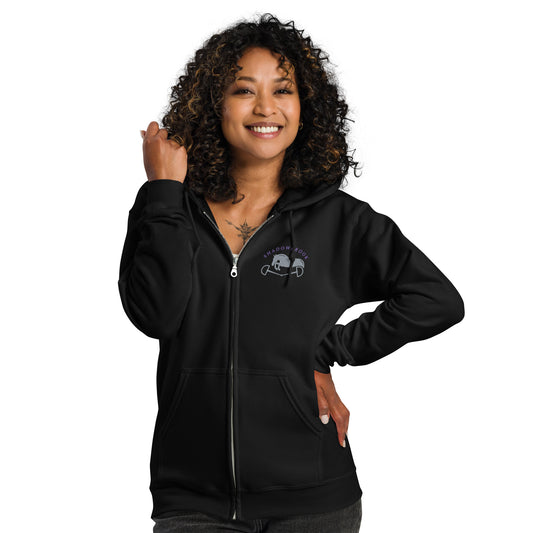 Shadowbrook Stables Black Unisex zip hoodie - Small Logo Front