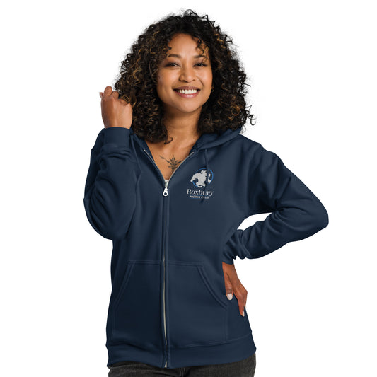 Roxbury Riding Club Navy Unisex zip hoodie