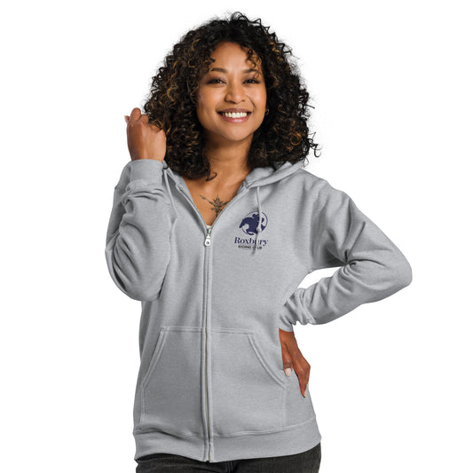 Roxbury Riding Club Light Grey Unisex zip hoodie