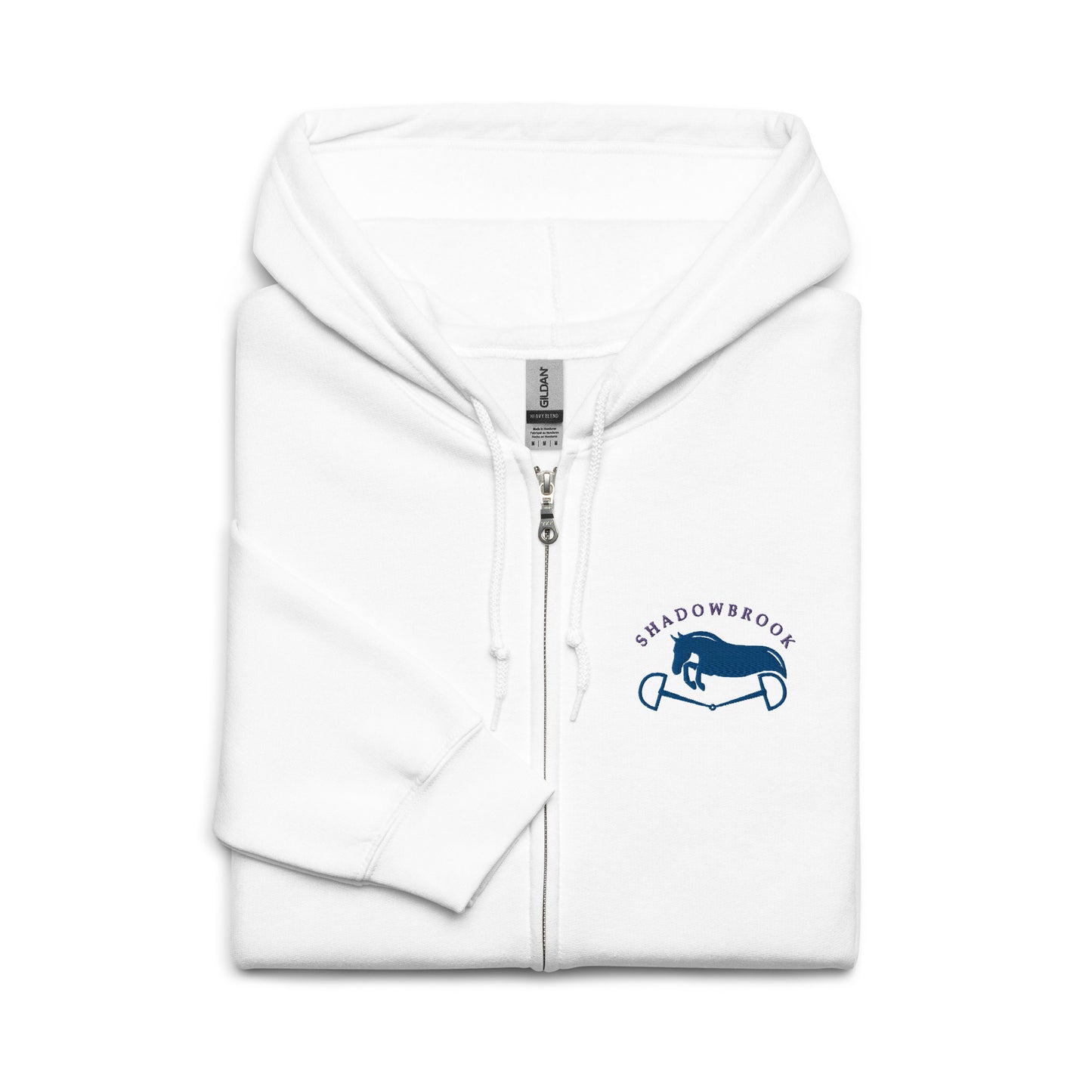 Shadowbrook Stables White Unisex zip hoodie - Small Logo Front