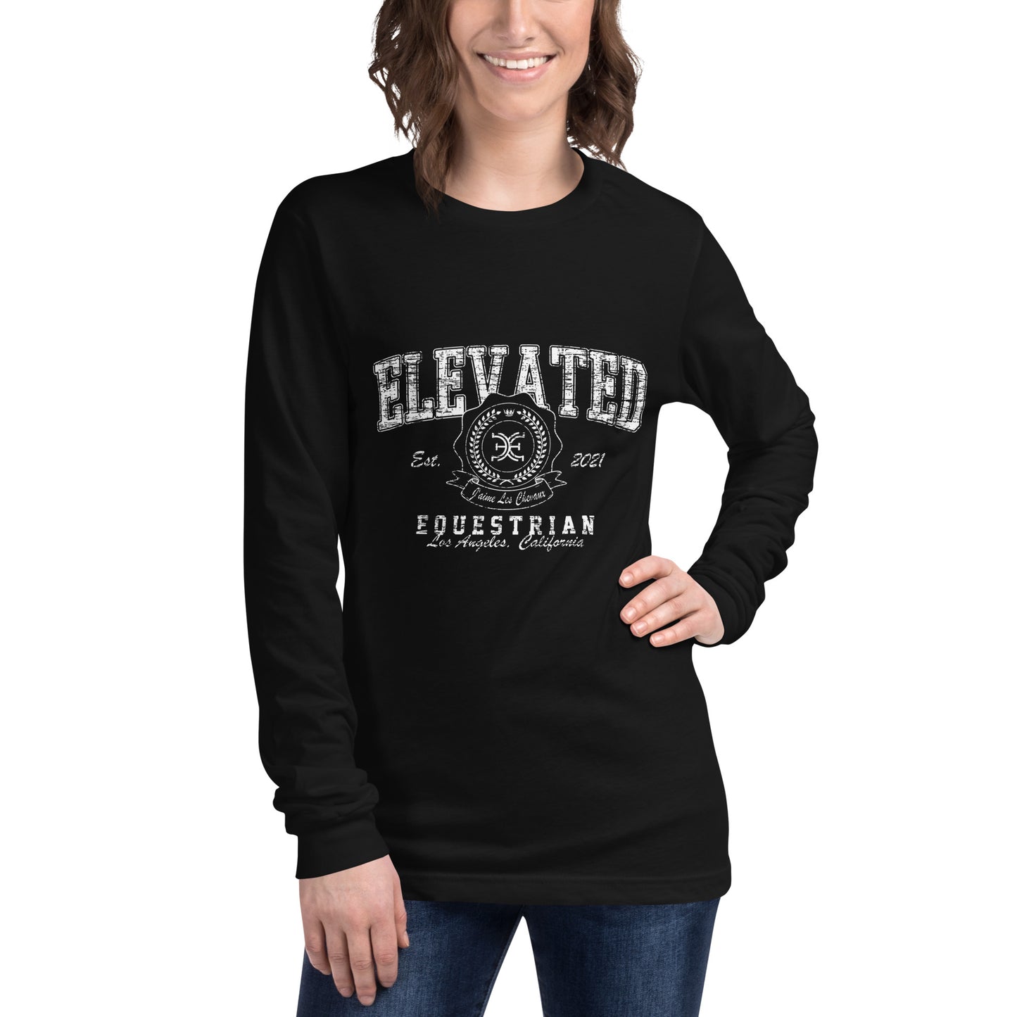 Elevated Equestrian Black Unisex Long Sleeve Tee