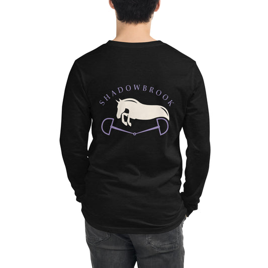 Shadowbrook Stables Black Unisex Long Sleeve Tee - Large Logo Back