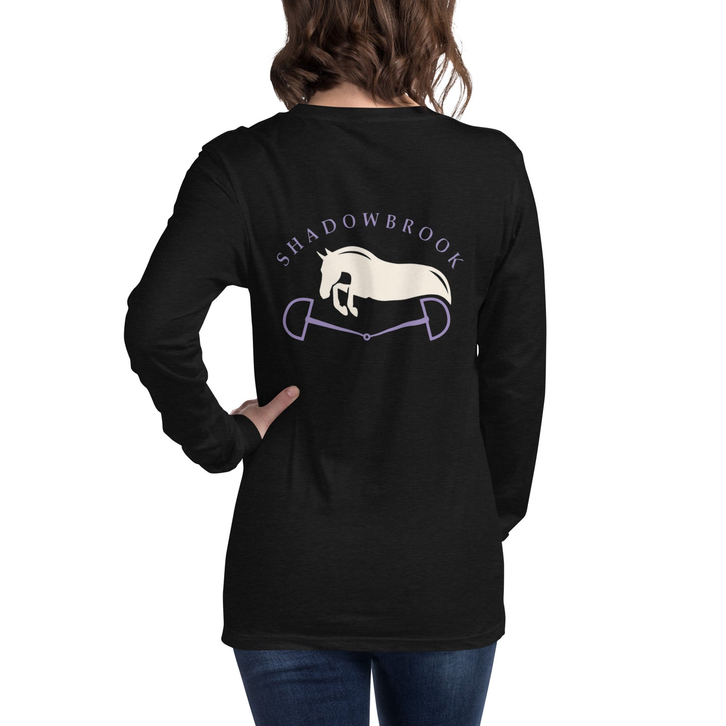 Shadowbrook Stables Black Unisex Long Sleeve Tee - Large Logo Back