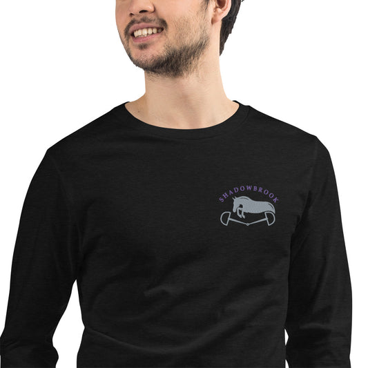 Shadowbrook Stables Black Unisex Long Sleeve Tee - Small Logo Front