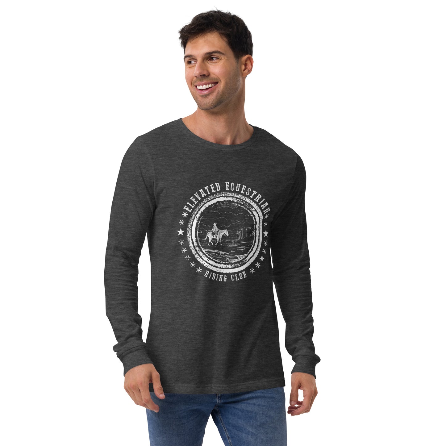 Elevated Equestrian Riding Club Grey Unisex Long Sleeve Tee