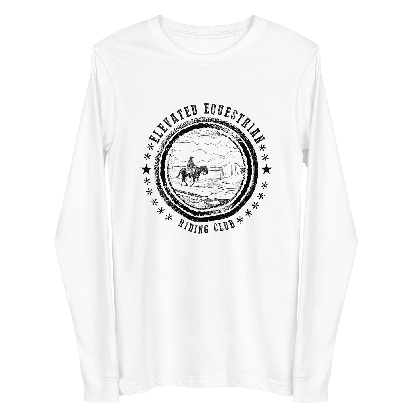 Elevated Equestrian Riding Club White Unisex Long Sleeve Tee