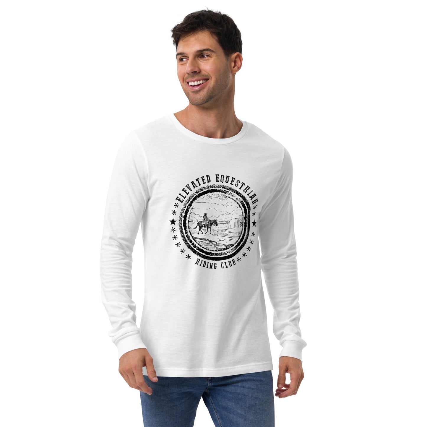 Elevated Equestrian Riding Club White Unisex Long Sleeve Tee