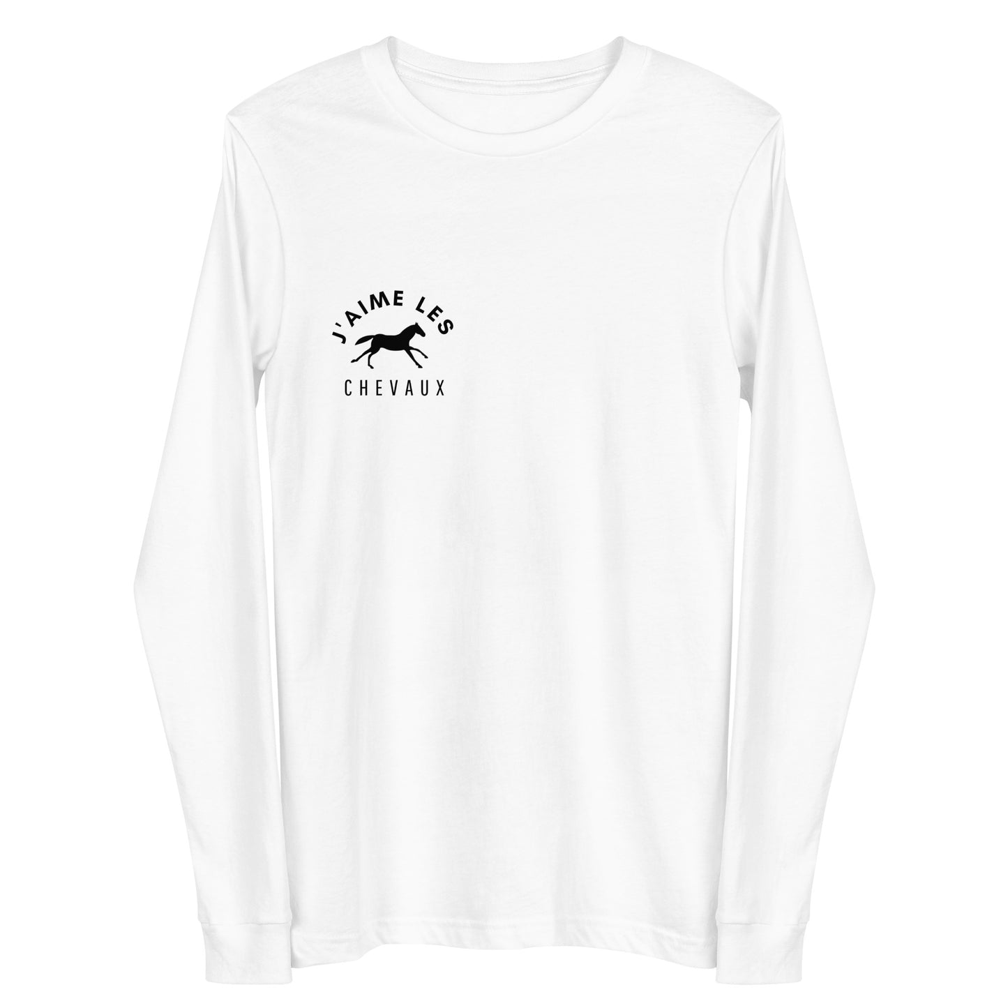 "I Love Horses" In French - White Unisex Long Sleeve Tee