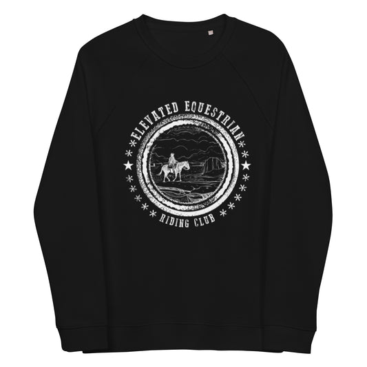 Elevated Equestrian Riding Club Black Unisex Organic Crewneck Sweatshirt