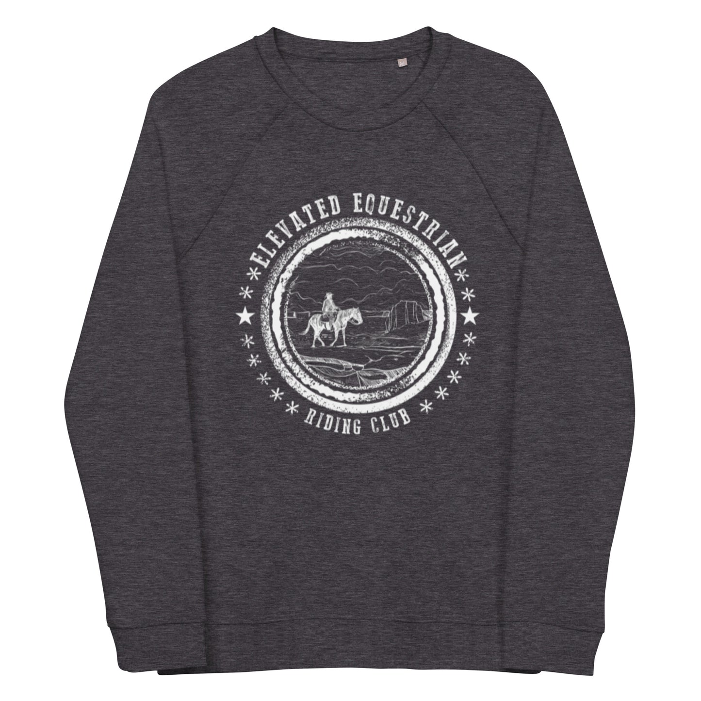 Elevated Equestrian Riding Club Charcoal Grey Unisex Organic Crewneck Sweatshirt