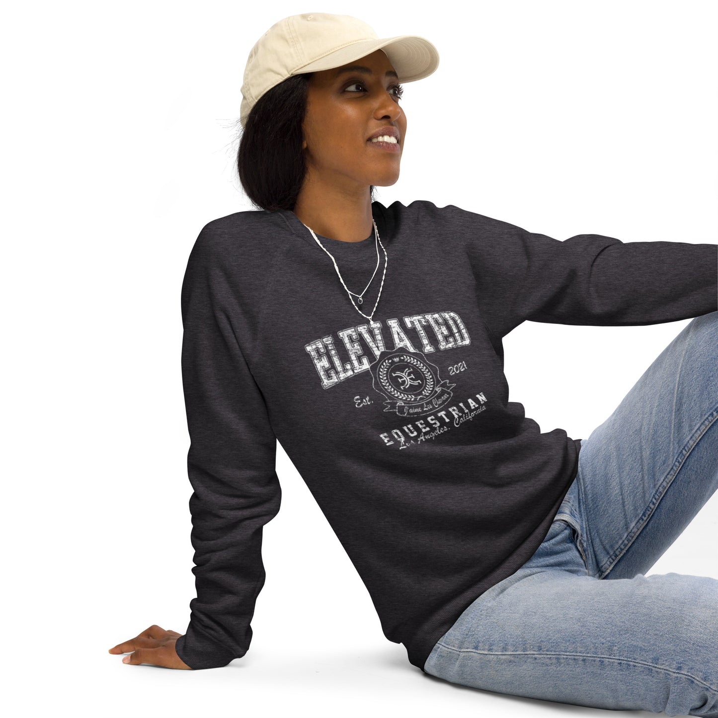 Elevated Equestrian Charcoal Grey Unisex Organic Crewneck Sweatshirt