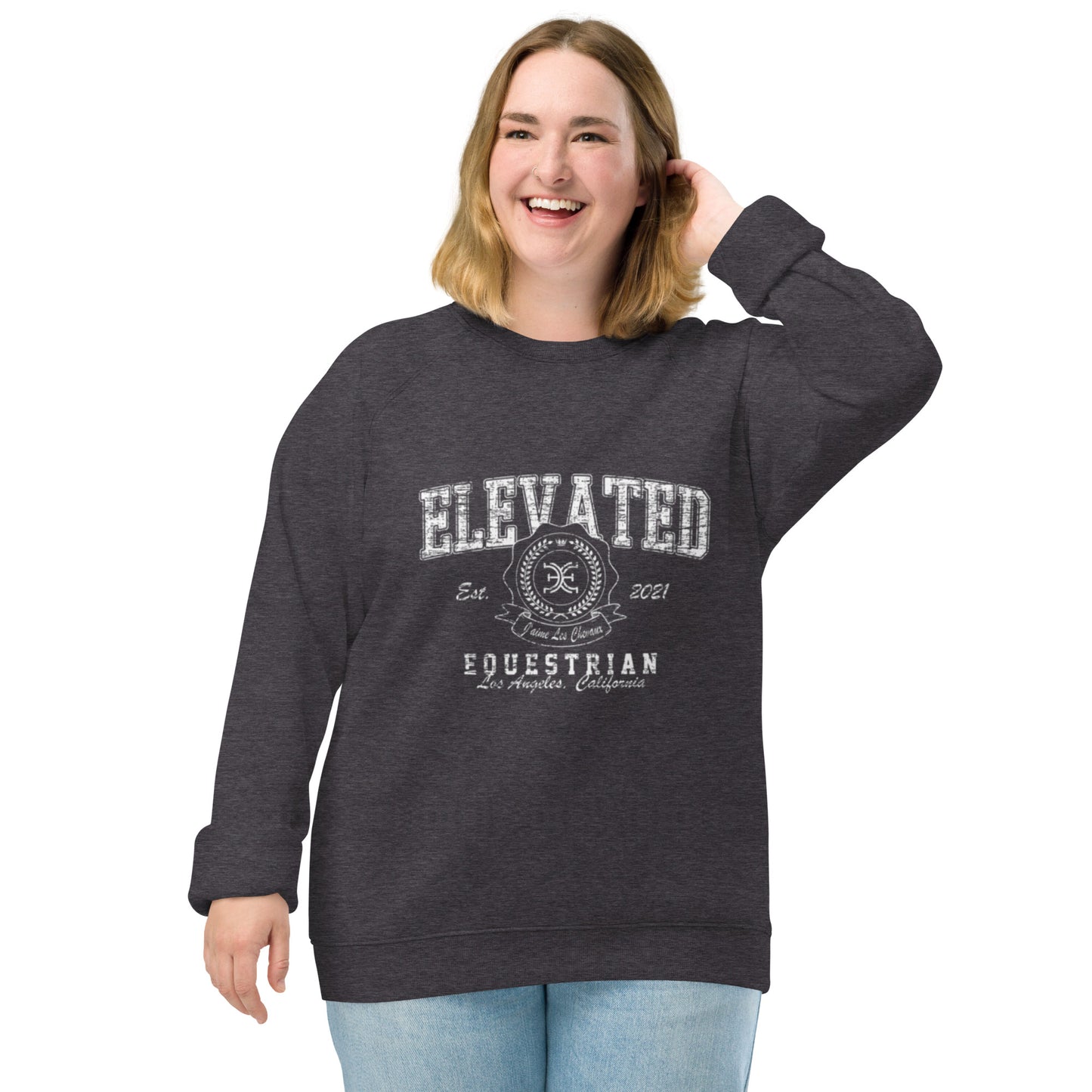 Elevated Equestrian Charcoal Grey Unisex Organic Crewneck Sweatshirt