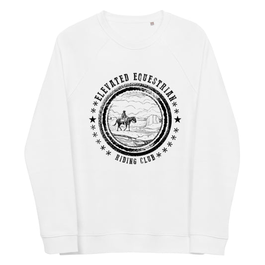 Elevated Equestrian Riding Club White Unisex Organic Crewneck Sweatshirt