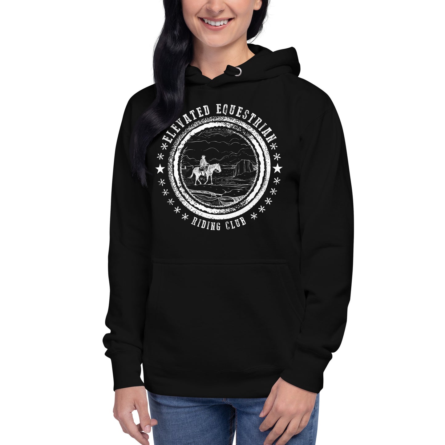 Elevated Equestrian Riding Club Black Unisex Hooded Sweatshirt