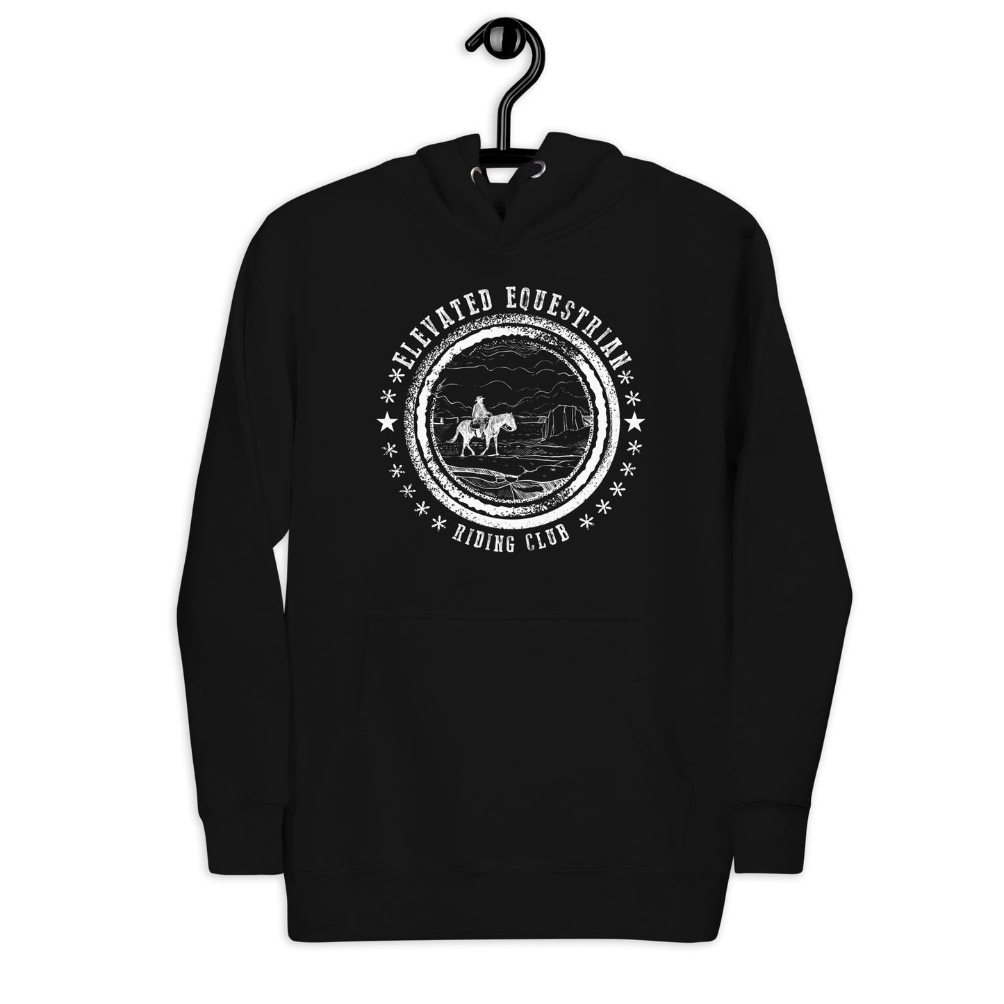 Elevated Equestrian Riding Club Black Unisex Hooded Sweatshirt