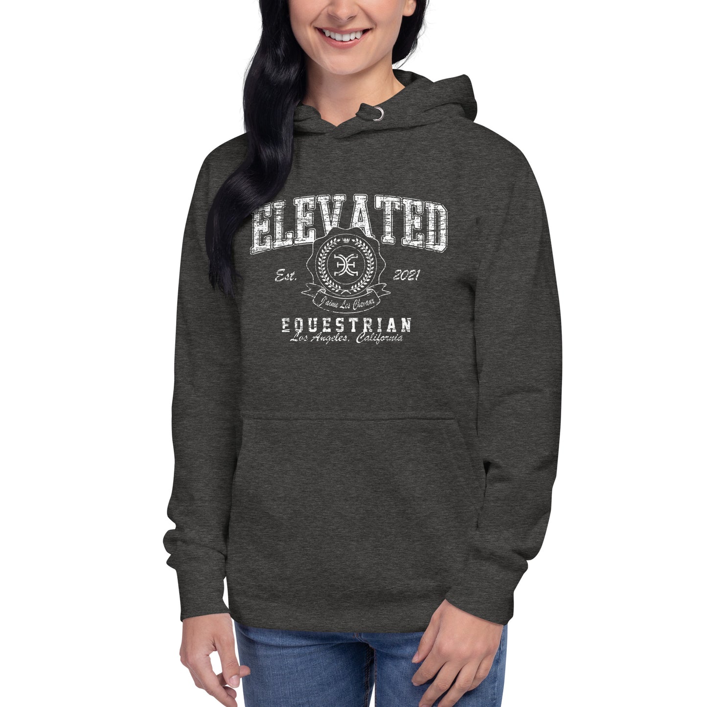 Elevated Equestrian Charcoal Grey Unisex Hooded Sweatshirt
