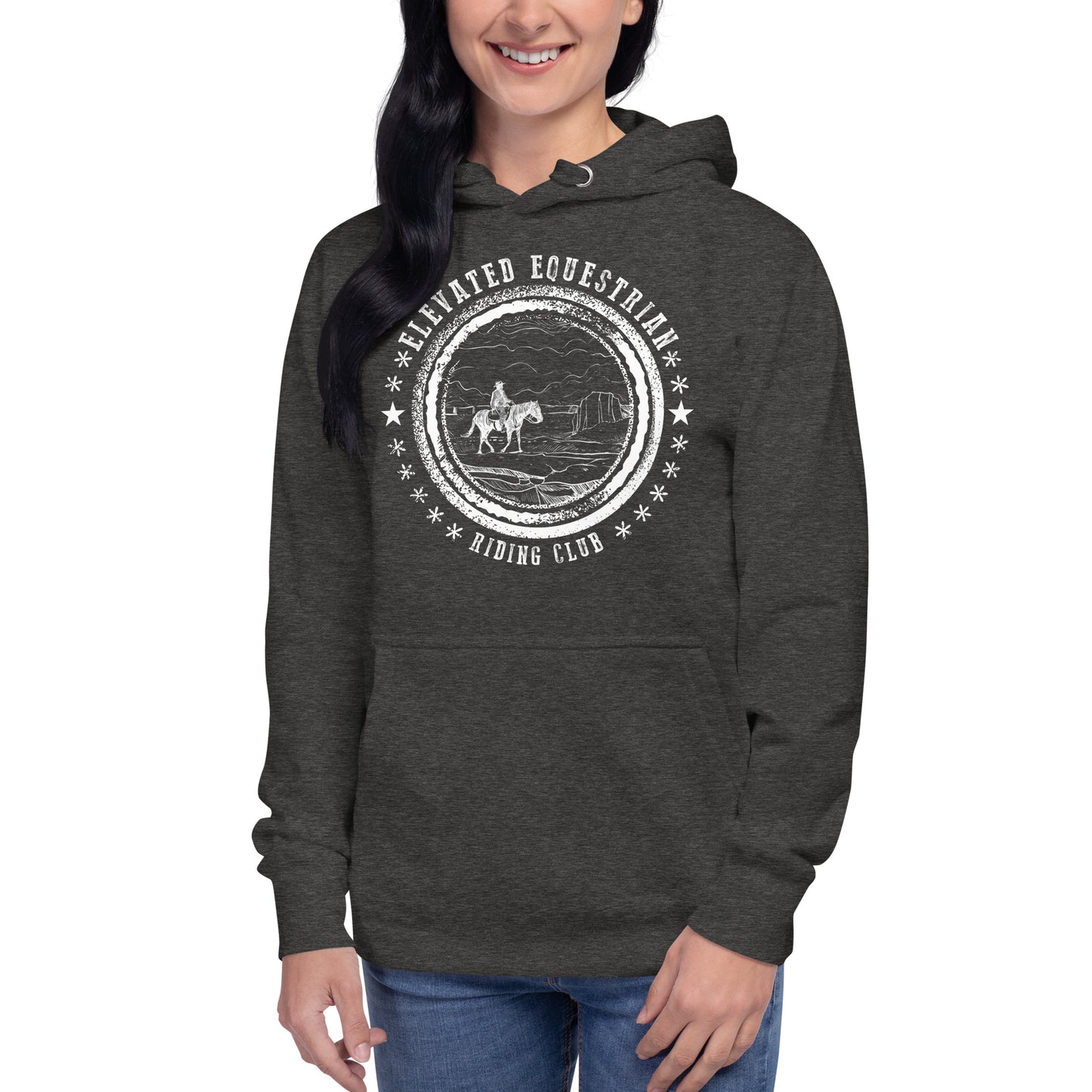 Elevated Equestrian Riding Club Charcoal Grey Unisex Hooded Sweatshirt