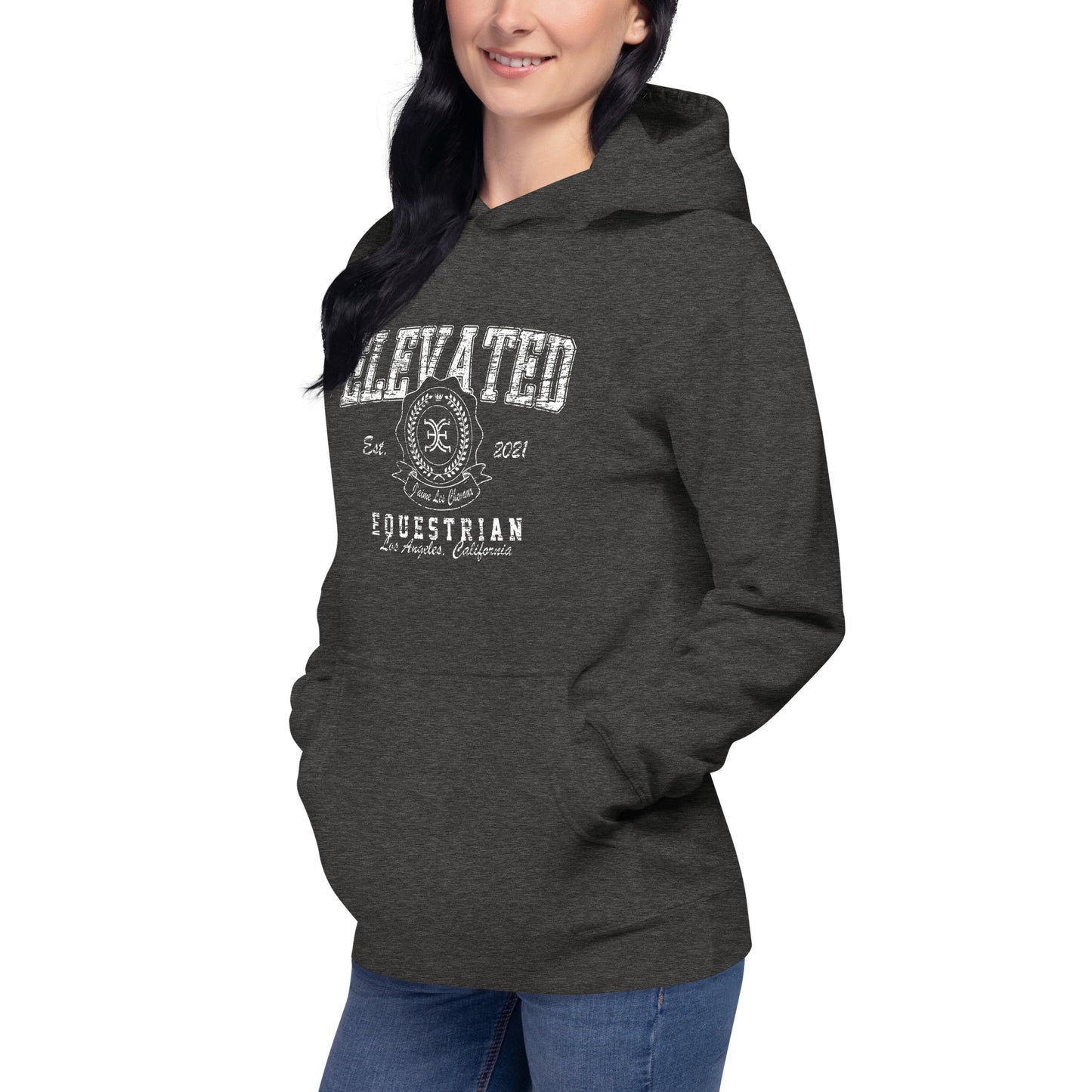 Elevated Equestrian Charcoal Grey Unisex Hooded Sweatshirt
