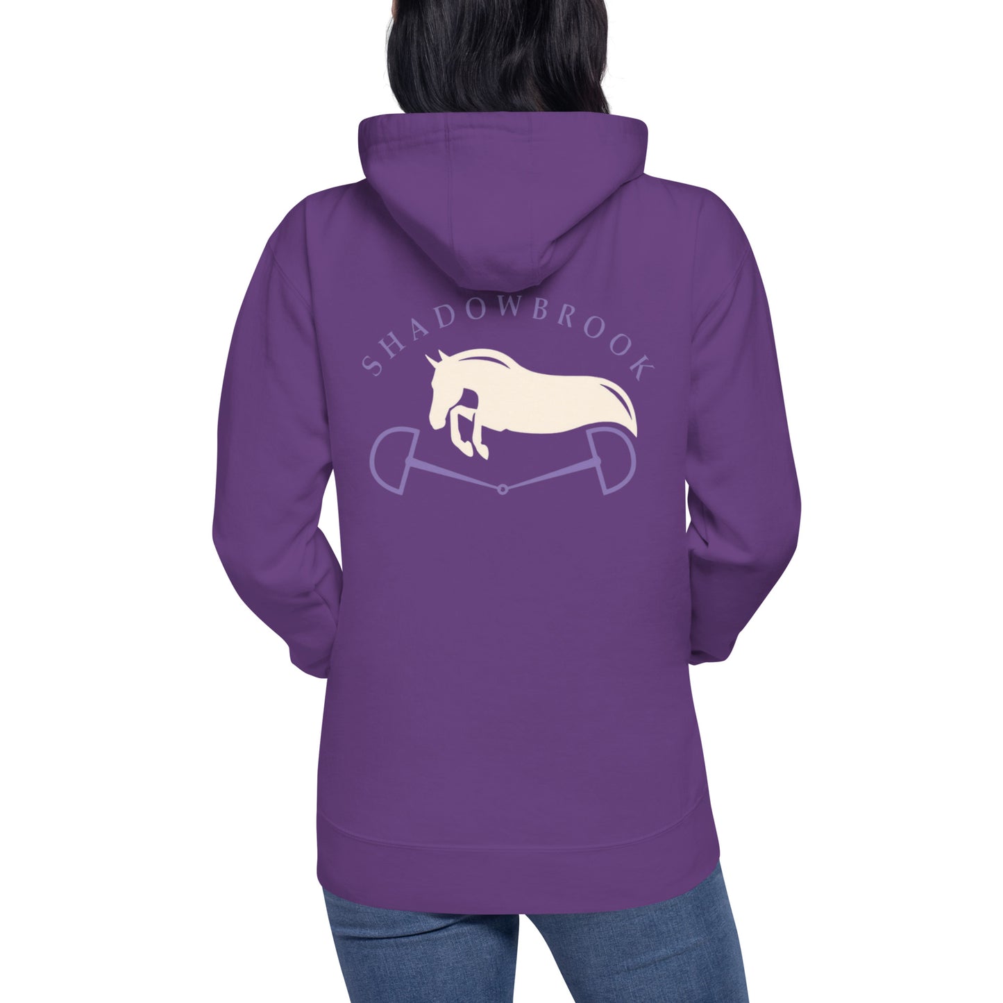 Shadowbrook Stables Purple Unisex Hoodie - Large Logo Back