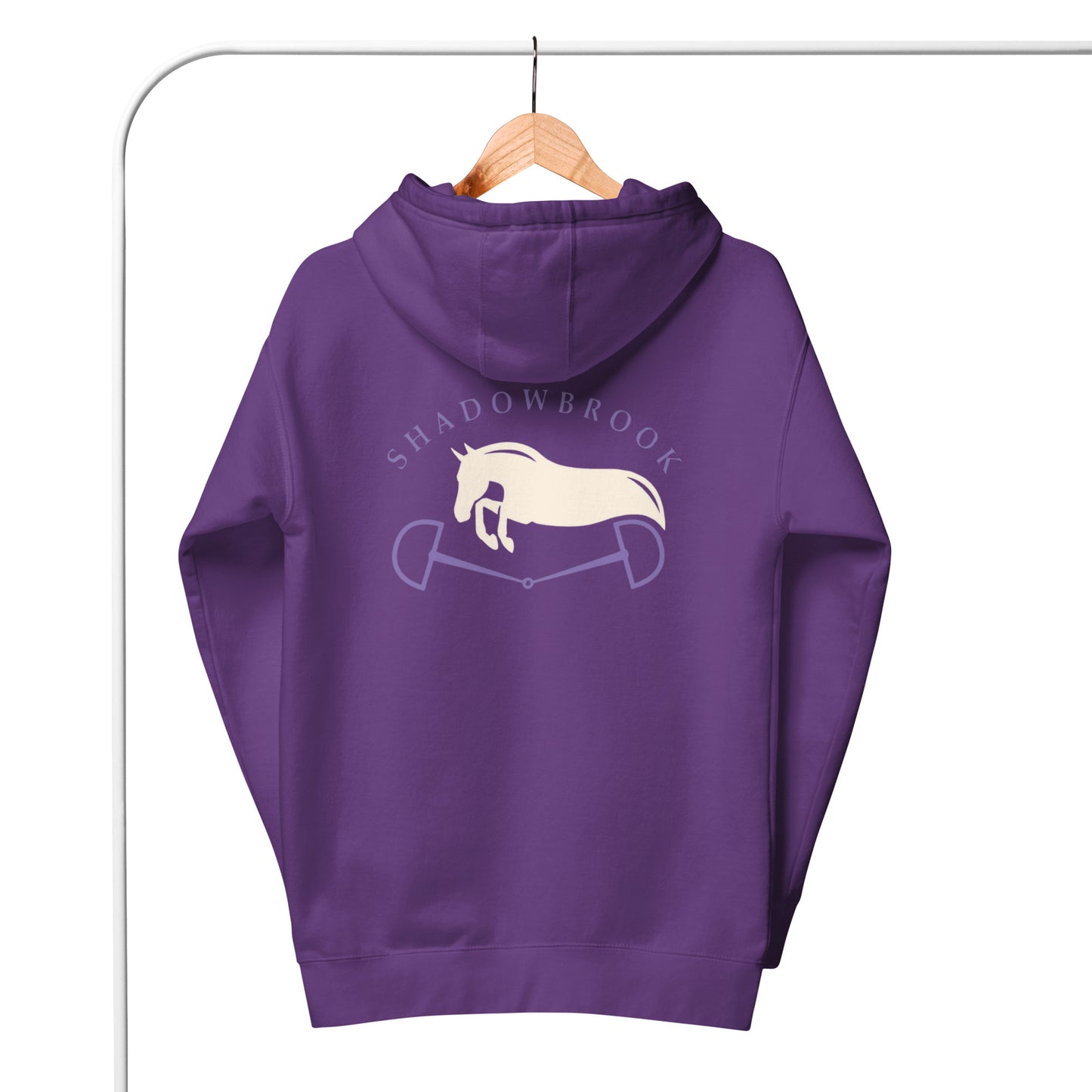Shadowbrook Stables Purple Unisex Hoodie - Large Logo Back