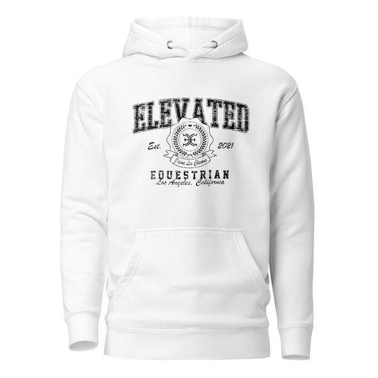 Elevated Equestrian White Unisex Hooded Sweatshirt