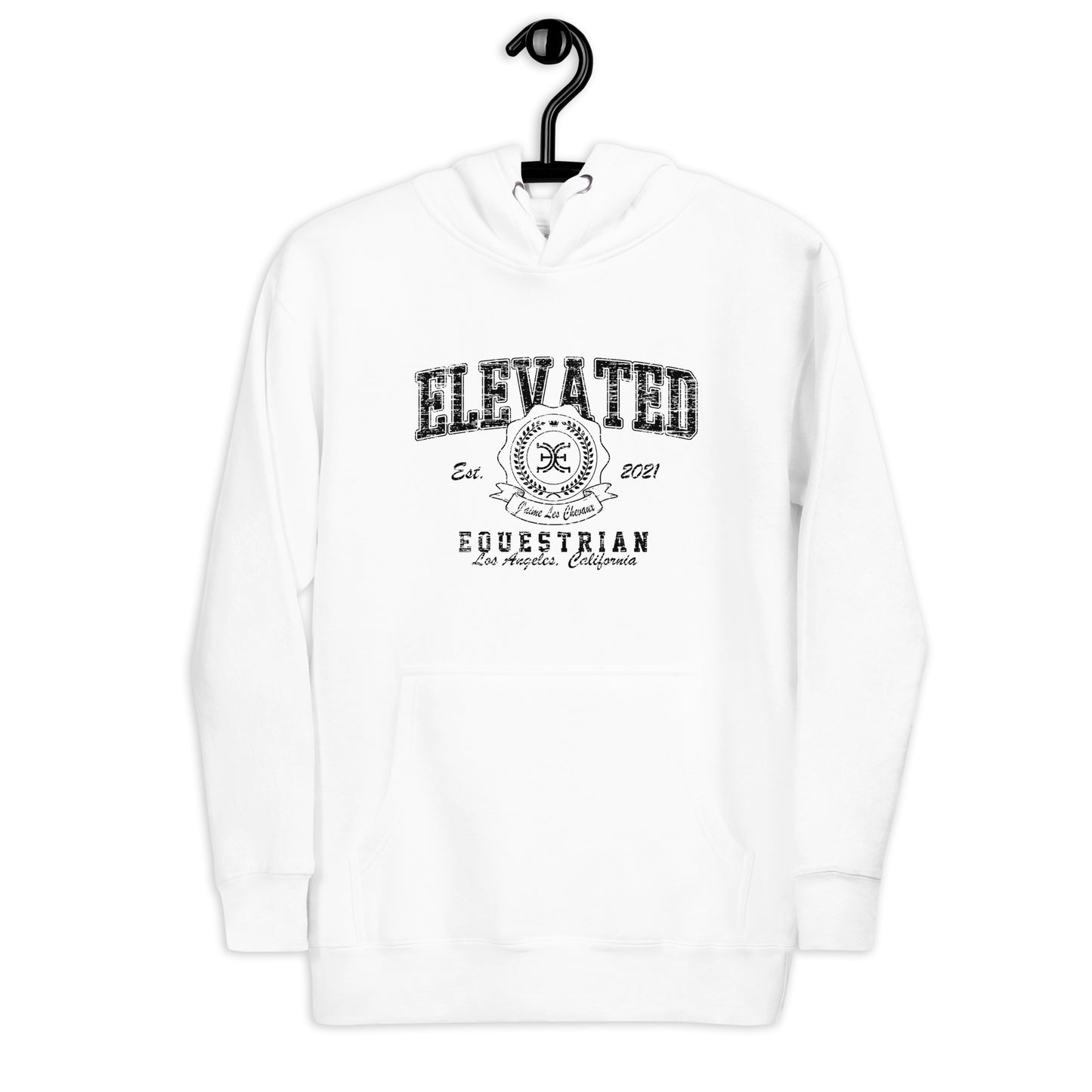 Elevated Equestrian White Unisex Hooded Sweatshirt