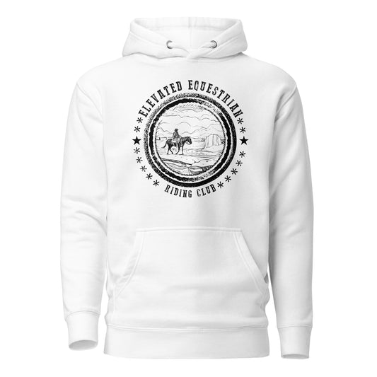 Elevated Equestrian Riding Club White Unisex Hooded Sweatshirt
