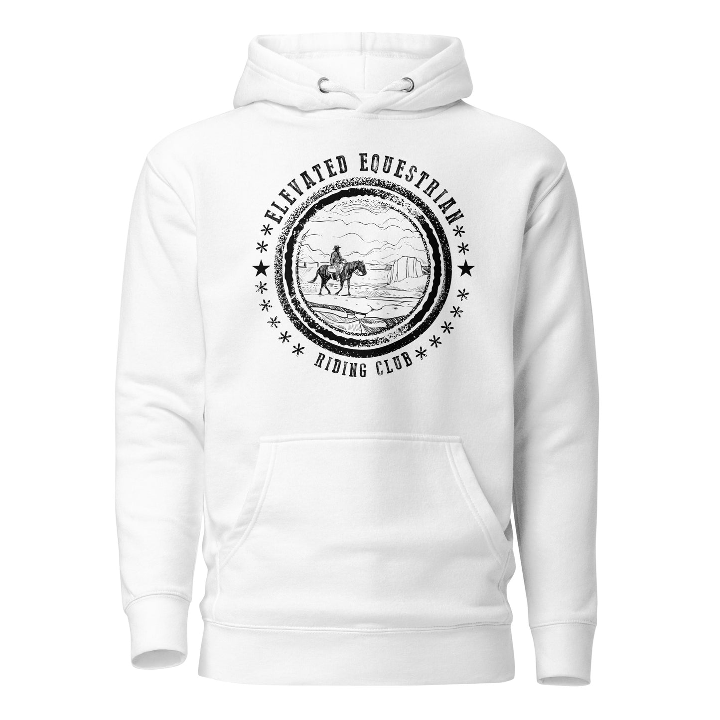 Elevated Equestrian Riding Club White Unisex Hooded Sweatshirt
