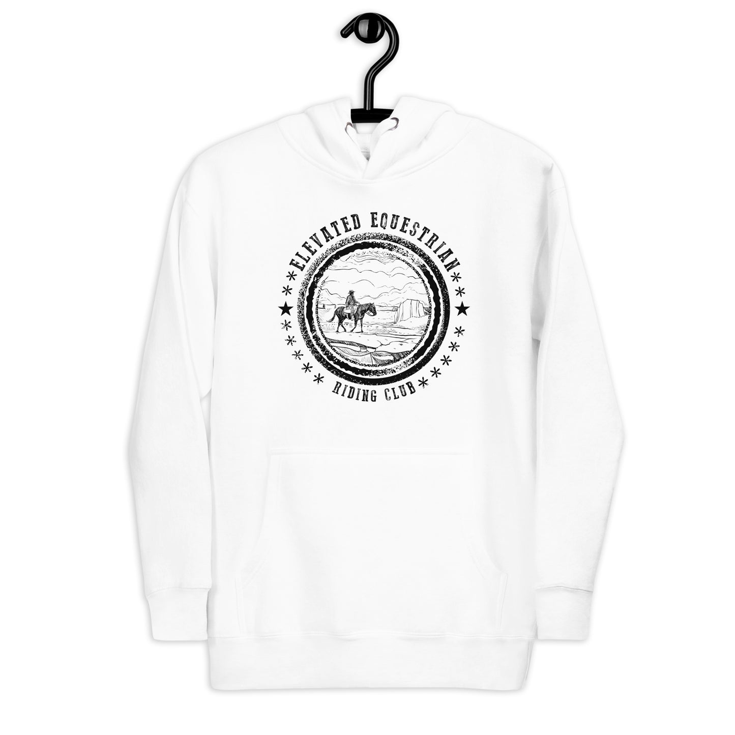 Elevated Equestrian Riding Club White Unisex Hooded Sweatshirt