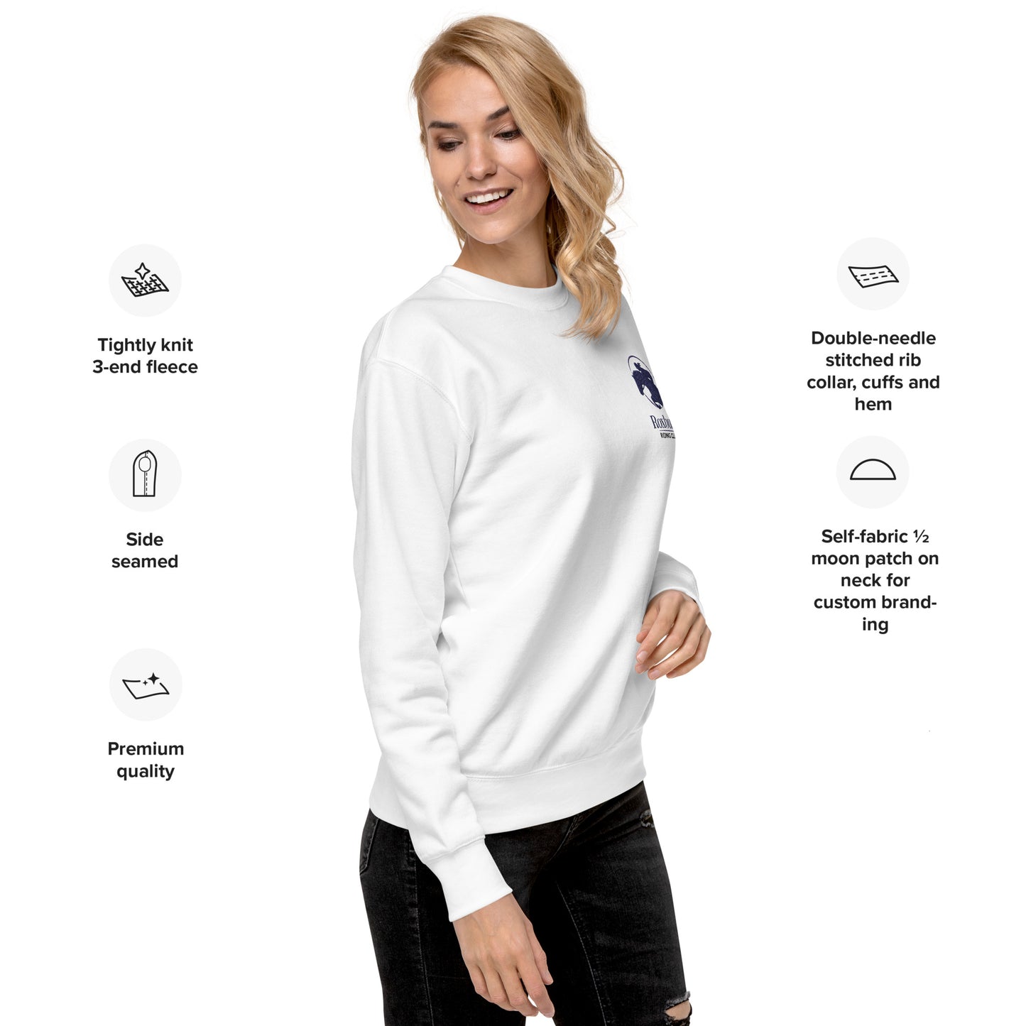 Roxbury Riding Club Unisex Premium Sweatshirt Embroidered Logo